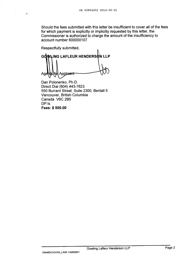 Canadian Patent Document 2854202. Assignment 20140501. Image 2 of 8