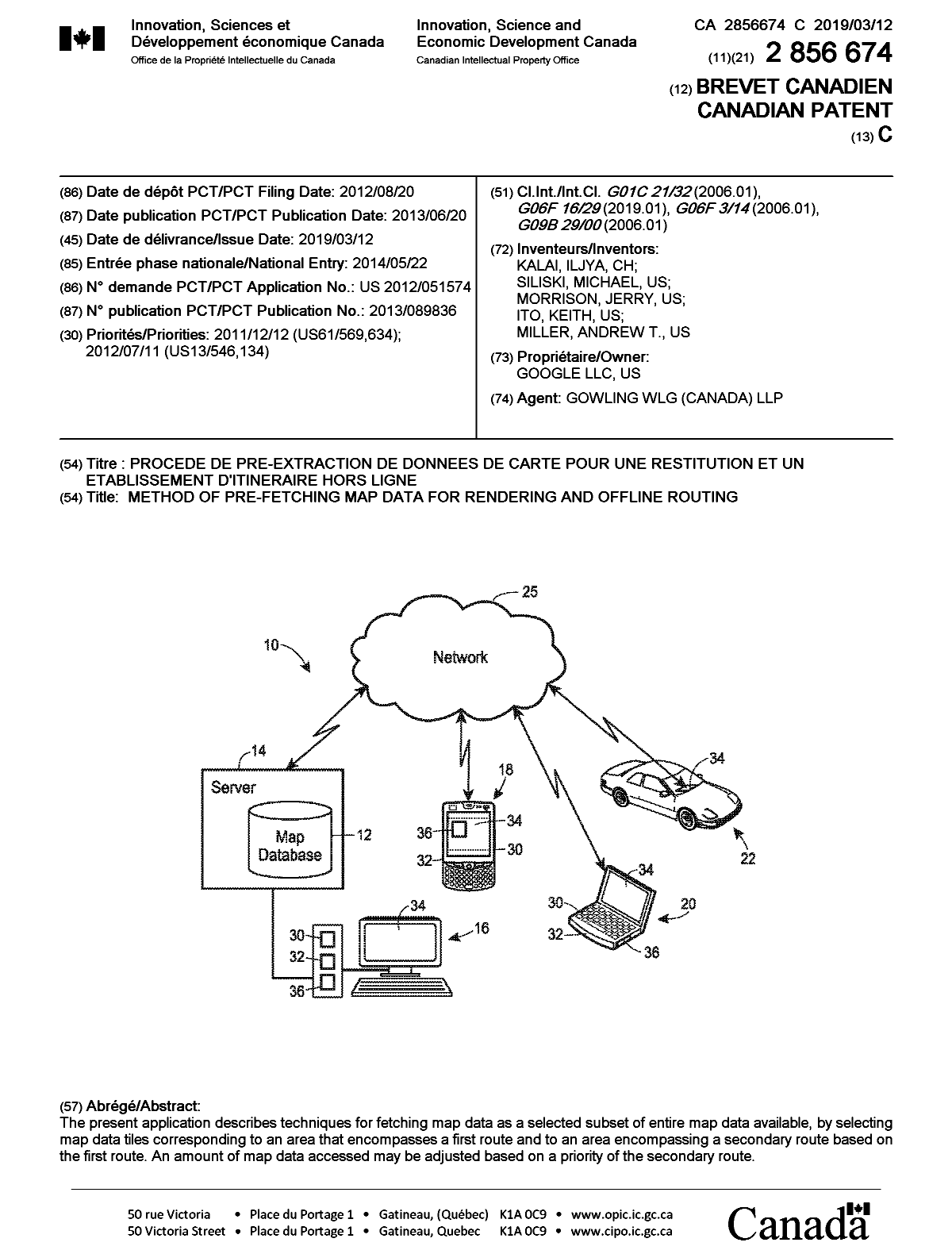 Document de brevet canadien 2856674. Page couverture 20190212. Image 1 de 1