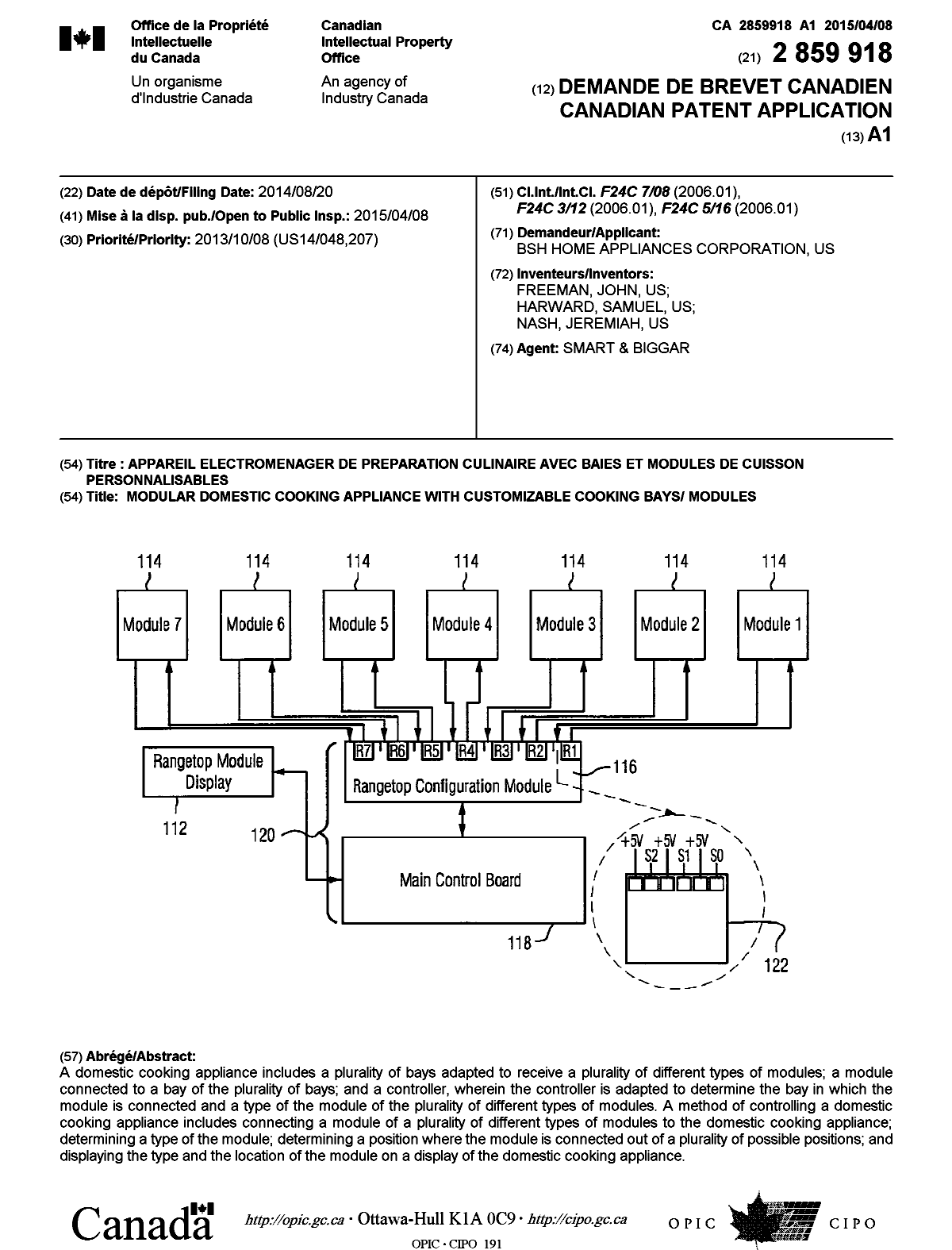 Canadian Patent Document 2859918. Cover Page 20150414. Image 1 of 1