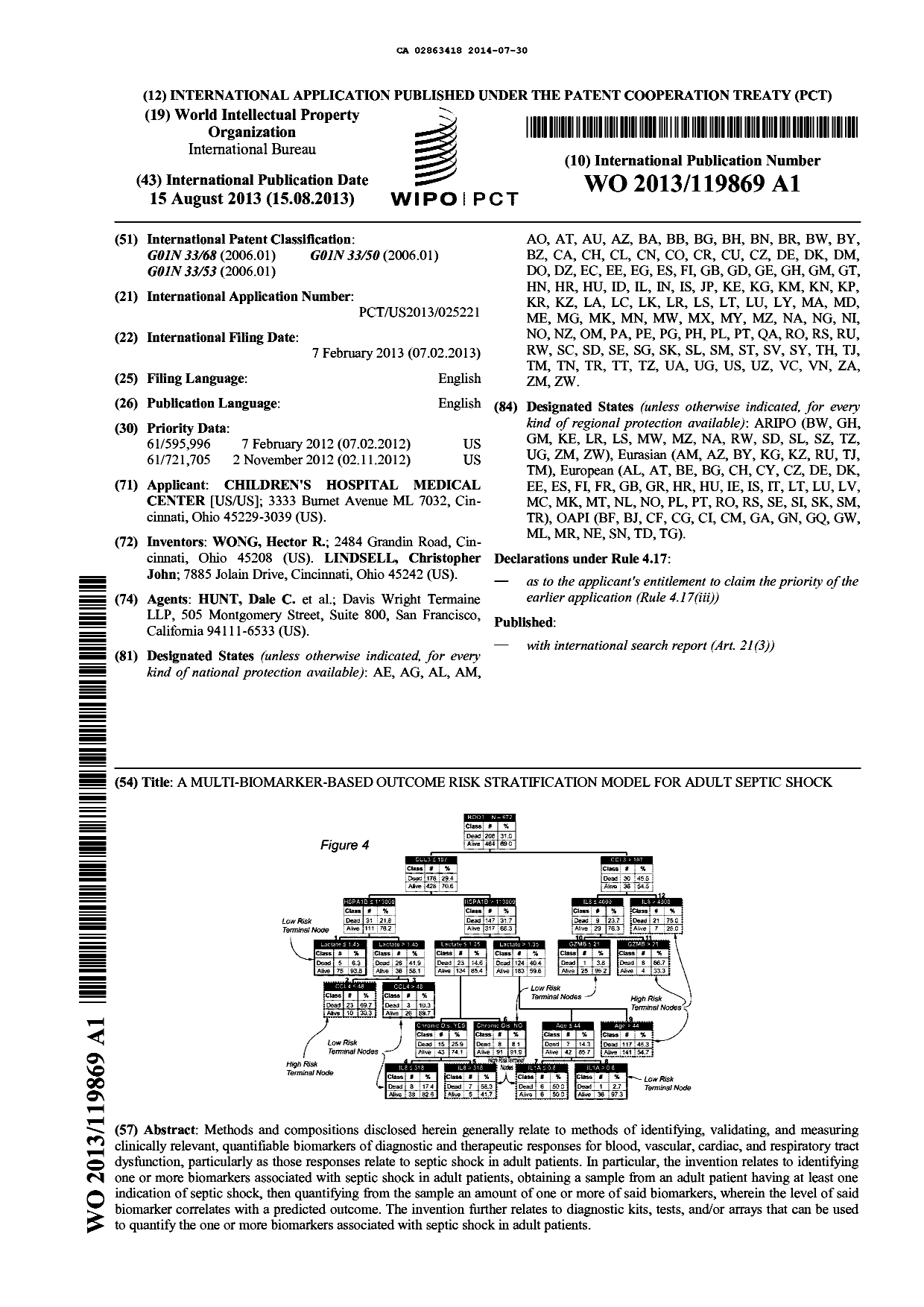 Document de brevet canadien 2863418. Abrégé 20140730. Image 1 de 1
