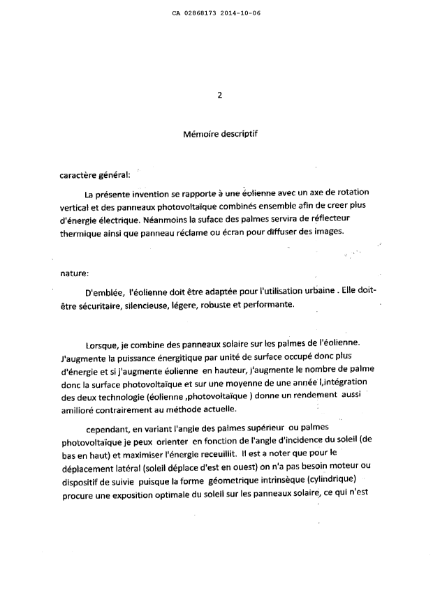 Canadian Patent Document 2868173. Description 20141006. Image 1 of 3