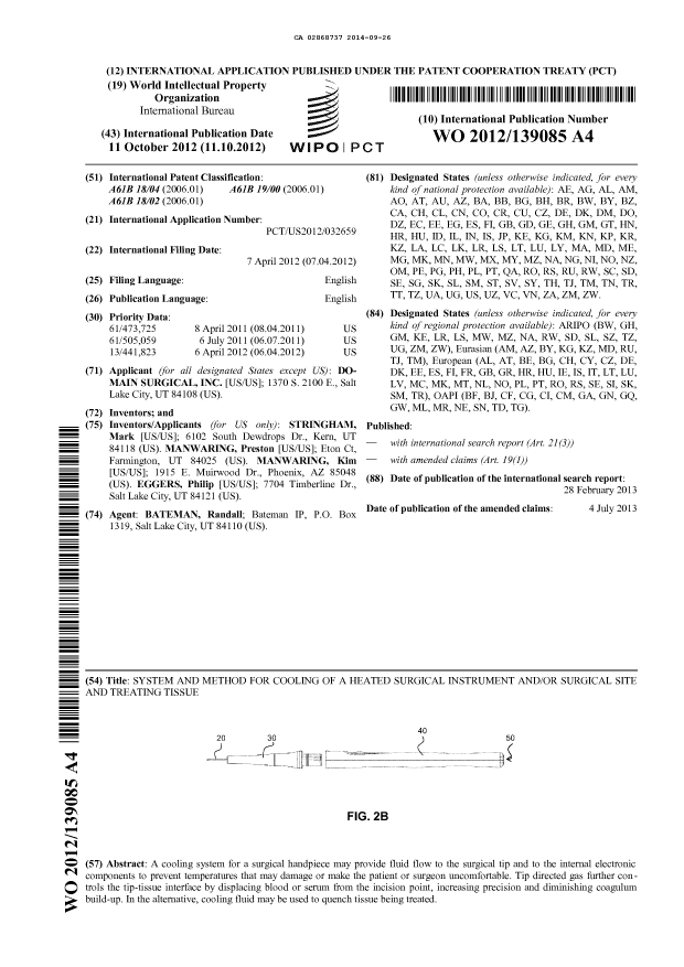 Document de brevet canadien 2868737. Abrégé 20140926. Image 1 de 1