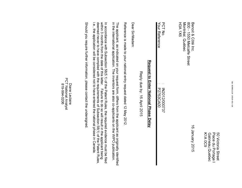Document de brevet canadien 2881119. PCT 20150116. Image 1 de 1