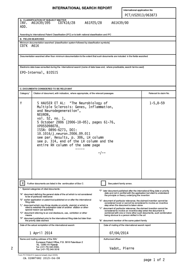 Document de brevet canadien 2887682. PCT 20150408. Image 1 de 19