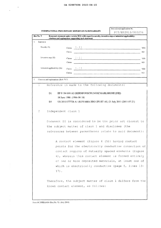 Document de brevet canadien 2887694. PCT 20141215. Image 3 de 5