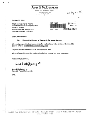 Document de brevet canadien 2888241. Correspondance 20151231. Image 1 de 2