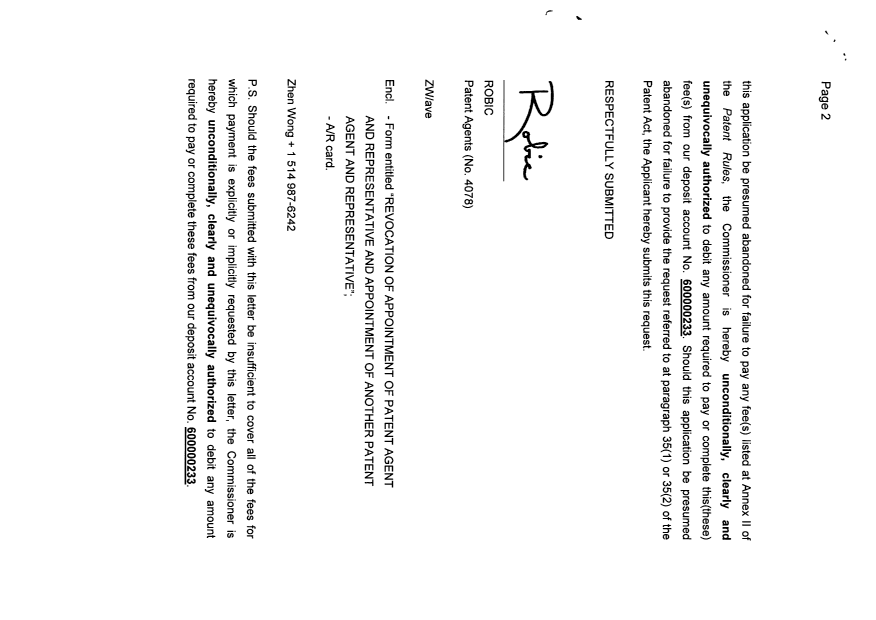 Document de brevet canadien 2888518. Correspondance 20151204. Image 2 de 3
