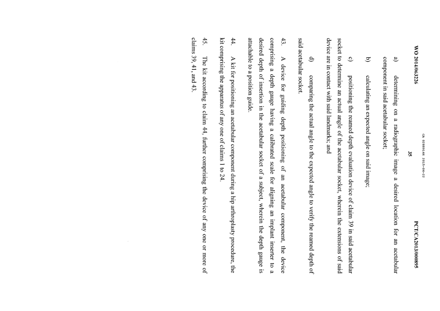 Document de brevet canadien 2889146. Revendications 20141222. Image 7 de 7
