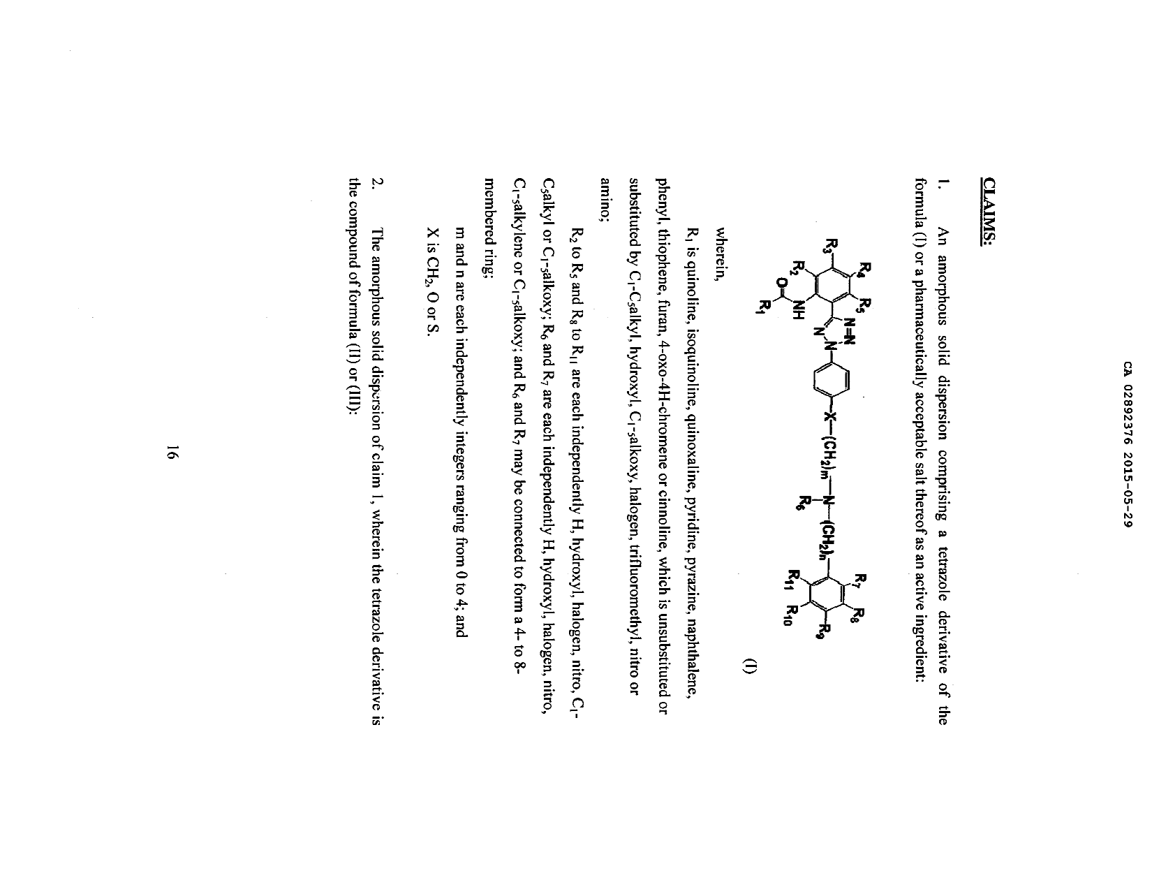 Document de brevet canadien 2892376. Revendications 20150529. Image 1 de 5