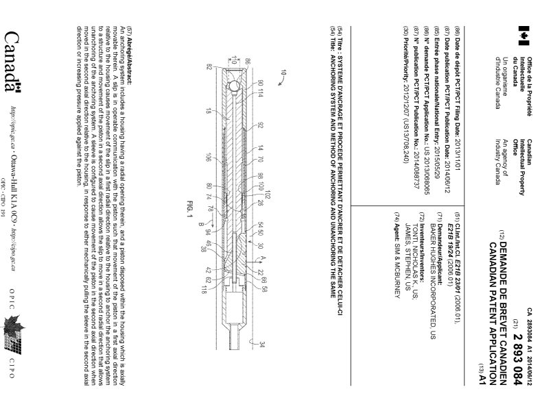 Document de brevet canadien 2893084. Page couverture 20141230. Image 1 de 1