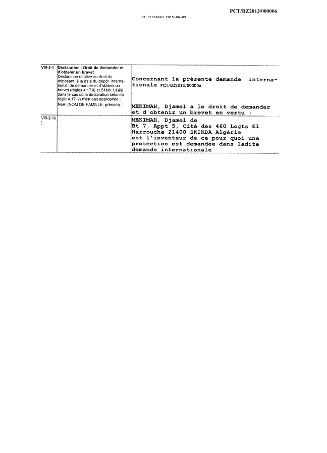 Document de brevet canadien 2894443. Demande d'entrée en phase nationale 20150609. Image 5 de 5