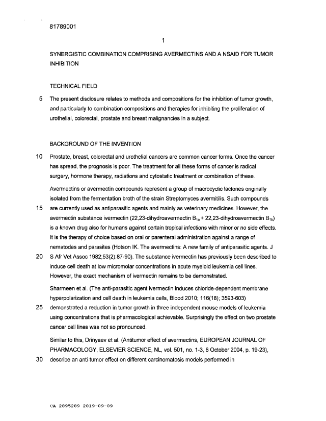 Canadian Patent Document 2895289. Description 20190909. Image 1 of 34