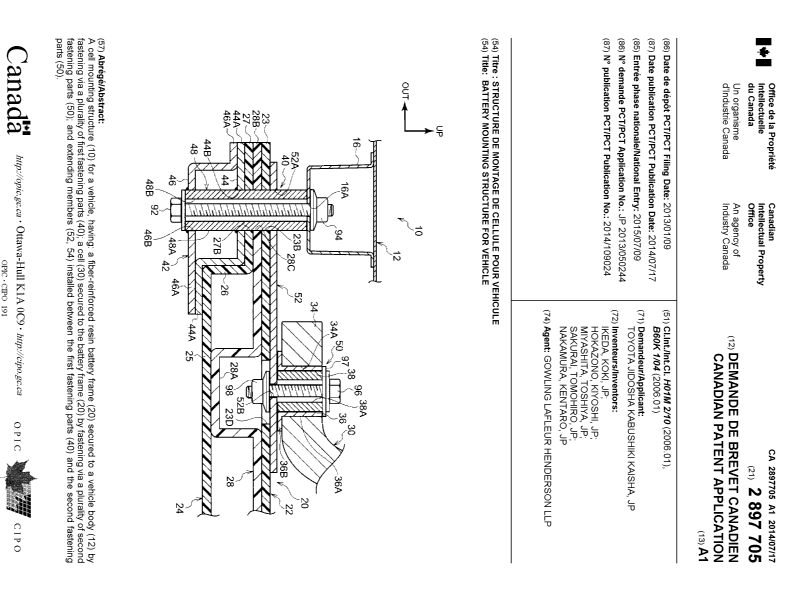 Canadian Patent Document 2897705. Cover Page 20141211. Image 1 of 1