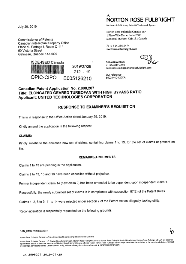 Canadian Patent Document 2898207. Amendment 20190729. Image 1 of 6