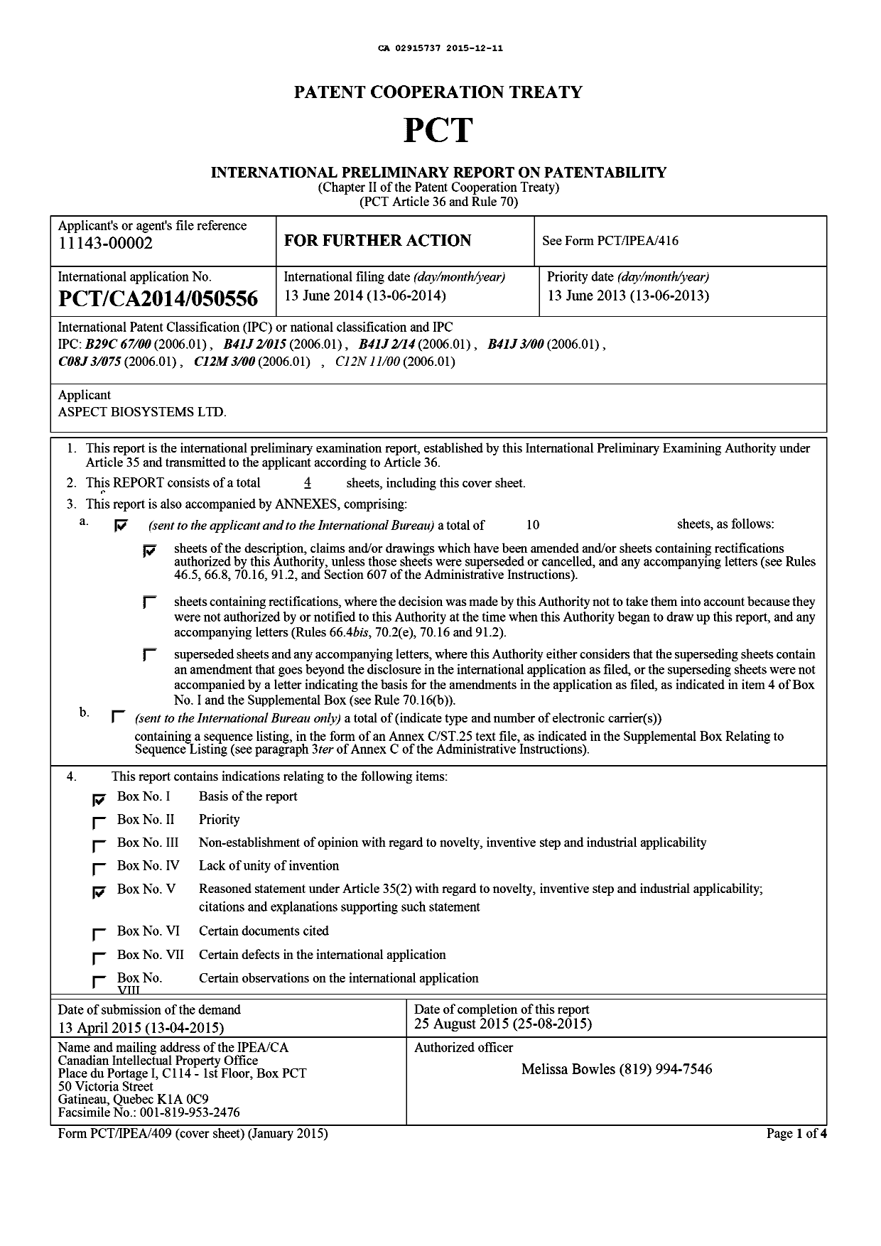 Document de brevet canadien 2915737. PCT 20141211. Image 1 de 13
