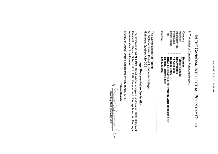 Document de brevet canadien 2927217. Nouvelle demande 20151214. Image 4 de 4
