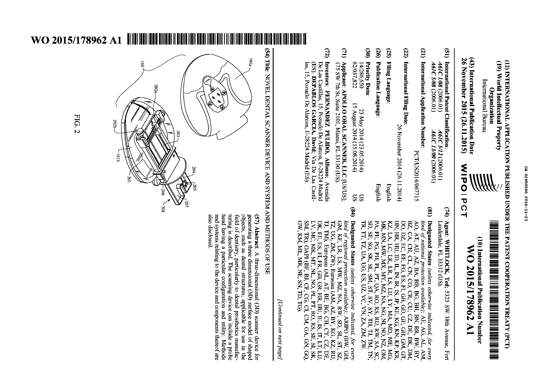 Document de brevet canadien 2950090. Abrégé 20151223. Image 1 de 2