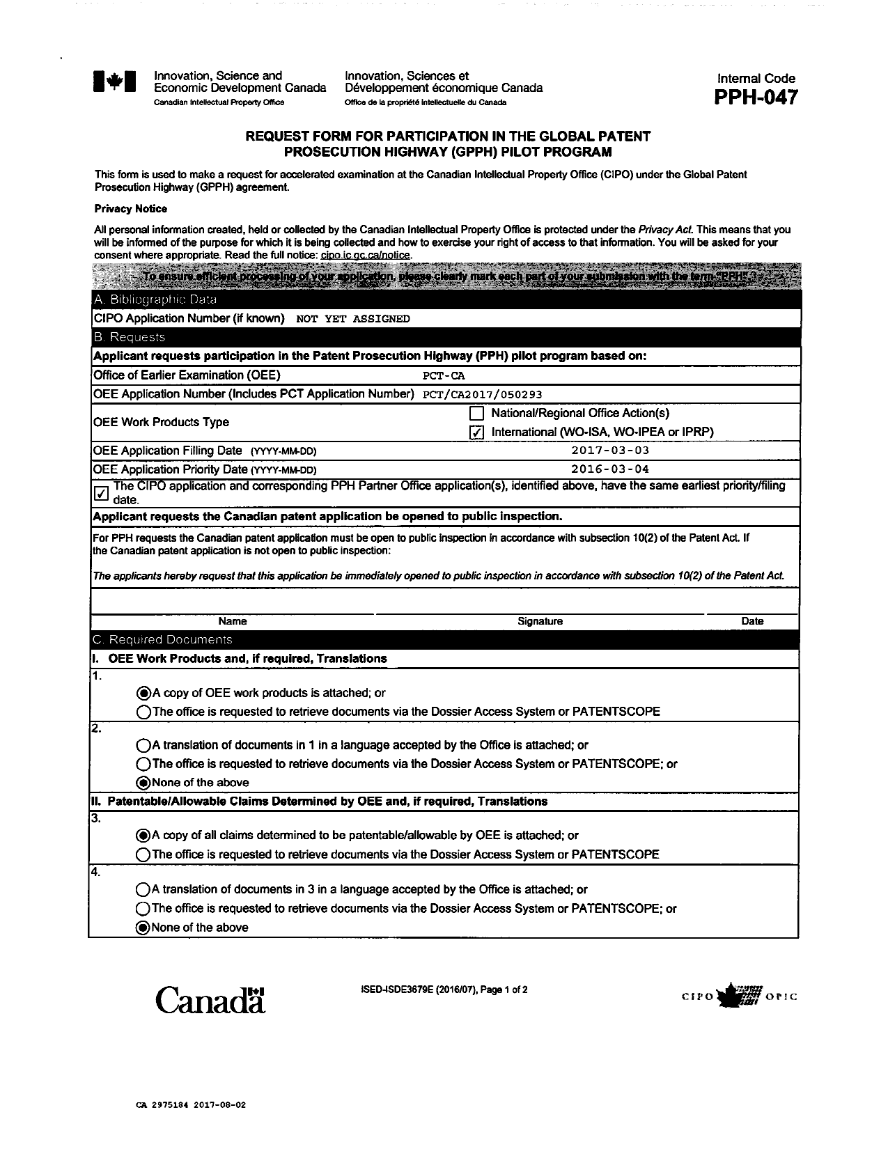 Canadian Patent Document 2975184. Amendment 20170802. Image 1 of 25