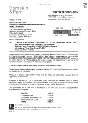 Document de brevet canadien 3019853. Demande d'entrée en phase nationale 20181003. Image 1 de 10