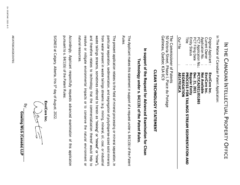 Canadian Patent Document 3167248. Miscellaneous correspondence 20220805. Image 1 of 1